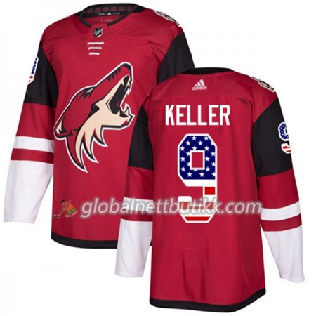 Arizona Coyotes Hockeydrakt Clayton Keller 9 2017-2018 USA Flag Fashion Svart Adidas Authentic - Herre